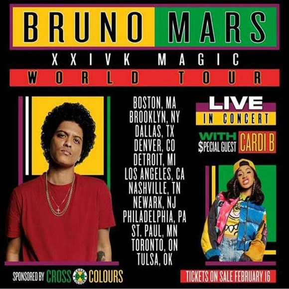 BRUNO MARS ‼️NEW‼️24k MAGIC WORLD TOUR BOMBER JACKET - Picture 2 of 5